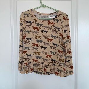 Posh Peanut Tyra Long Sleeve Ruffled Loose Fit Shirt